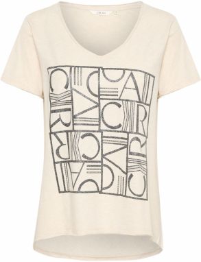 Cream Tričko 'Imi'  krémová / sivá