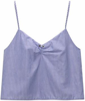 Pull&Bear Top  zafírová / sivá / biela