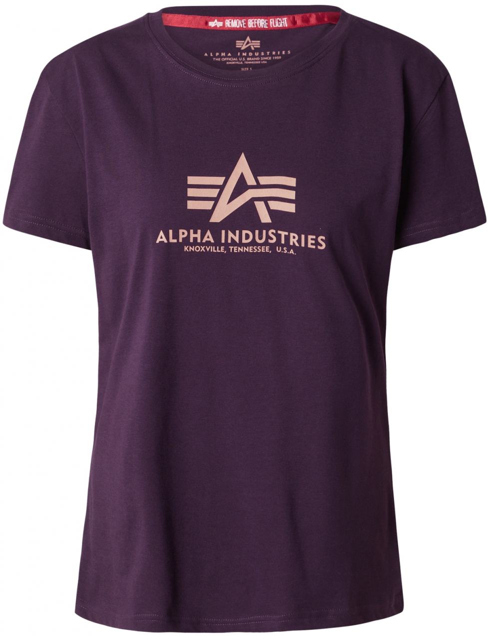 ALPHA INDUSTRIES Tričko  černicová / marhuľová