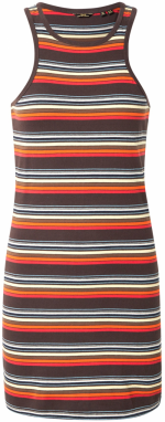 Superdry Šaty  hnedá / oranžová / červená / biela