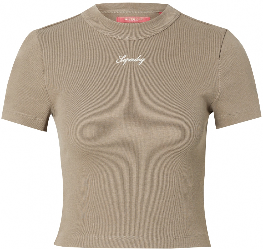Superdry Tričko  béžová / sépiová