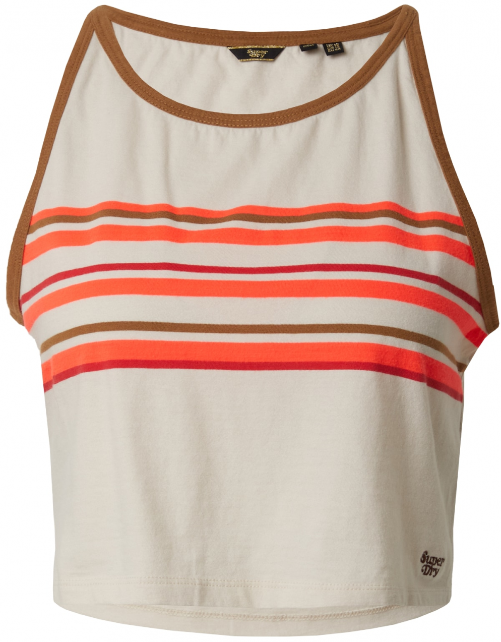 Superdry Top  olivová / broskyňová / červená / biela