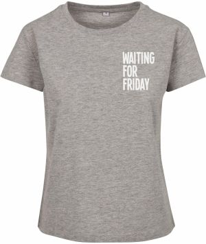 Mister Tee Tričko 'Waiting For Friday'  sivá / biela