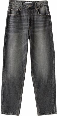 Bershka Džínsy  sivý denim / tmavosivá