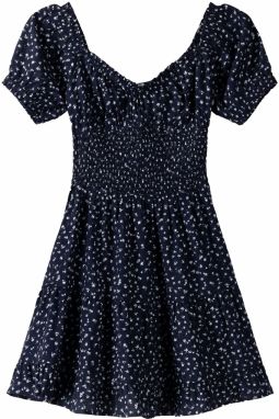 Bershka Letné šaty  tmavomodrá / biela