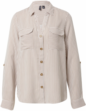 VERO MODA Blúzka 'VMBumpy'  svetlohnedá / biela