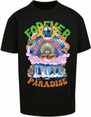 MT Upscale Tričko 'Paradise'  zelená / oranžová / svetloružová / čierna