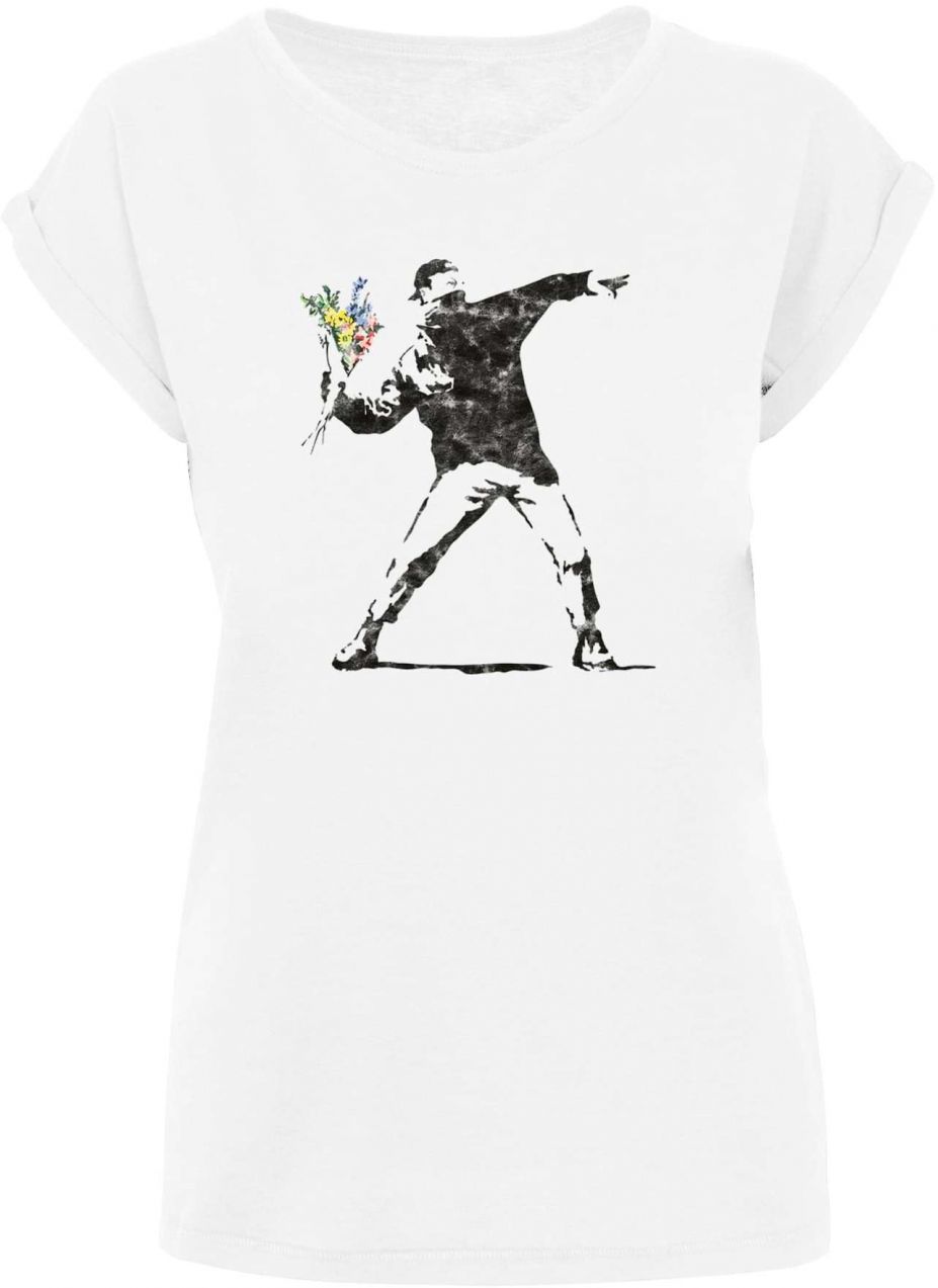 Merchcode Tričko 'Flower Bomb'  čierna / biela