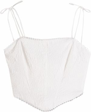 Bershka Top  šedobiela