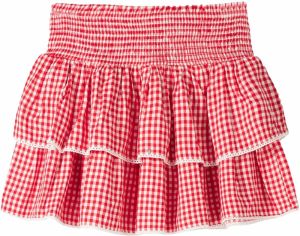 Bershka Sukňa  červená / biela