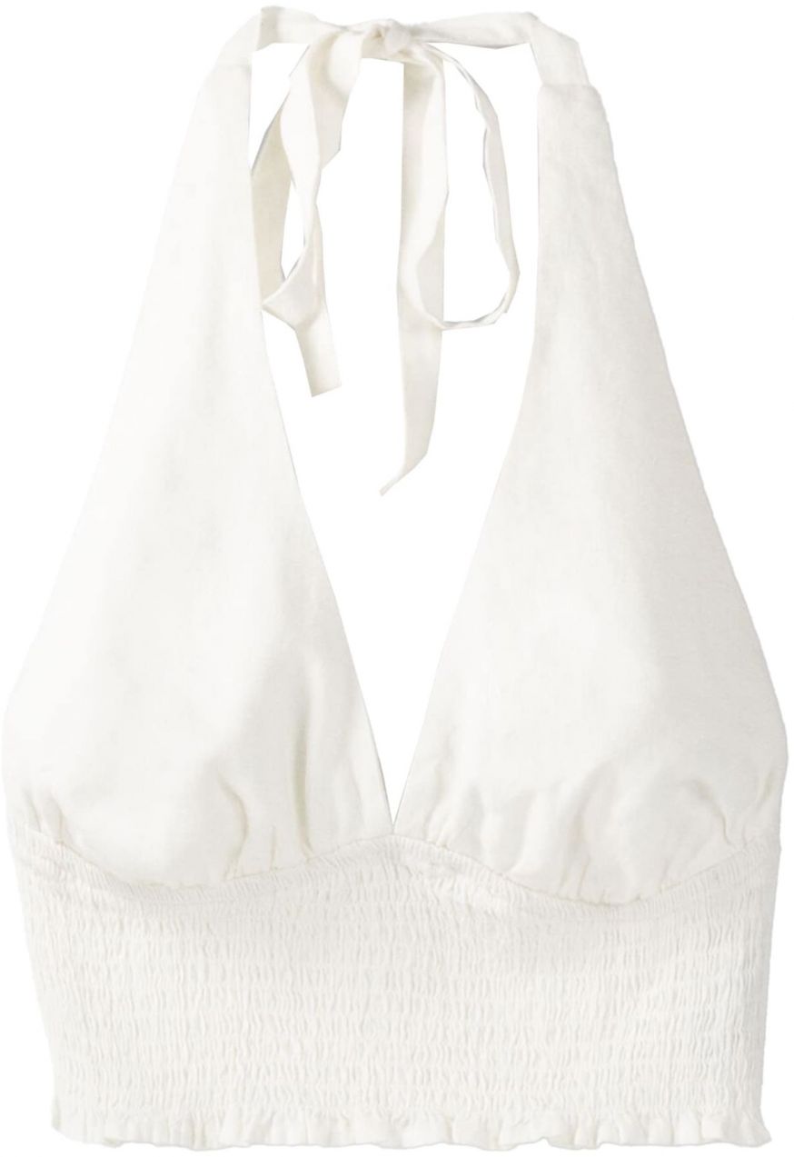 Bershka Top  šedobiela