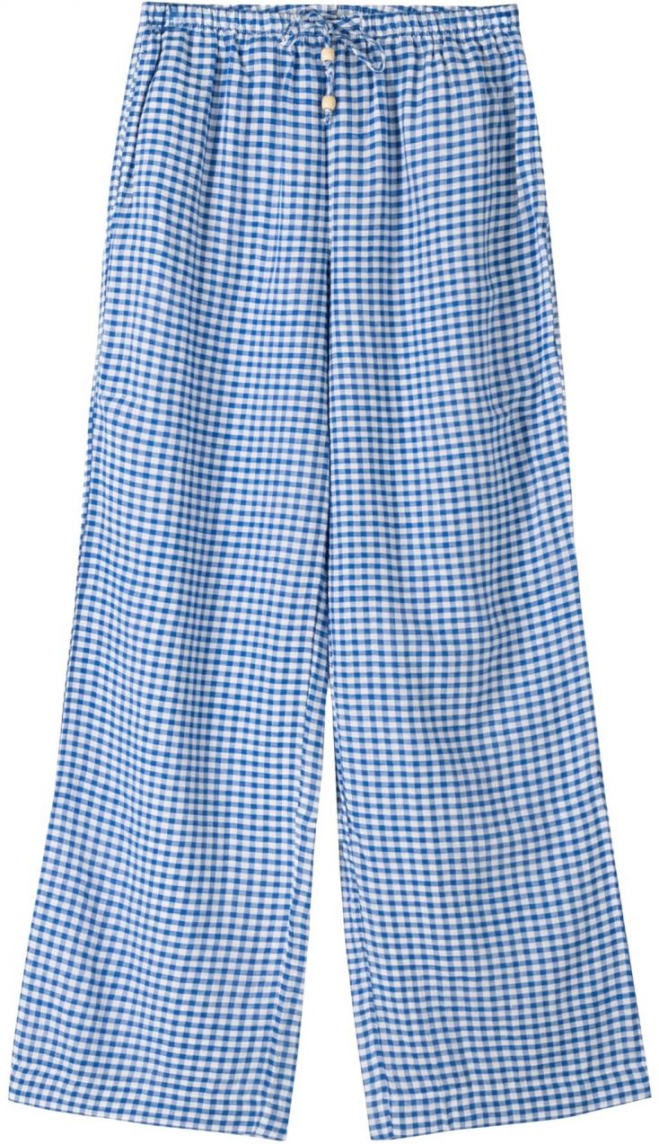 Bershka Nohavice  modrá / biela