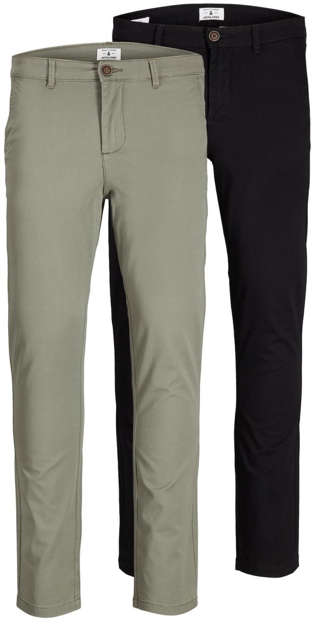 JACK & JONES Chino nohavice 'Macro Dave'  pastelovo zelená / čierna