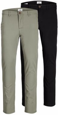 JACK & JONES Chino nohavice 'Macro Dave'  pastelovo zelená / čierna