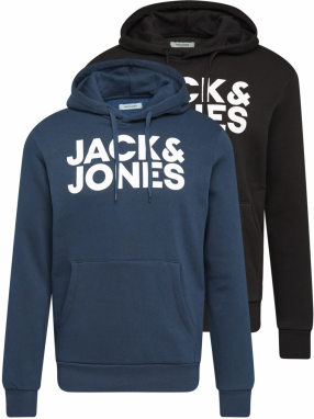 JACK & JONES Mikina 'JJEcorp'  modrá / čierna / biela