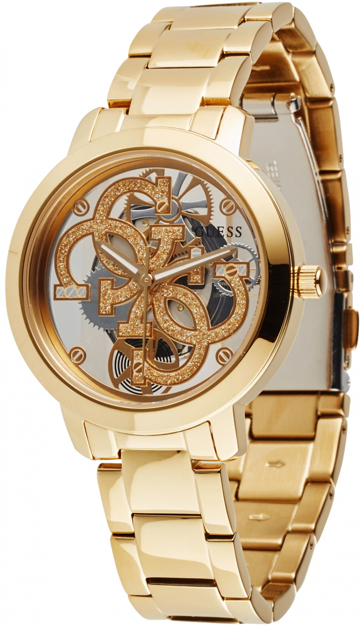 GUESS Analógové hodinky 'Quattro Clear'  zlatá