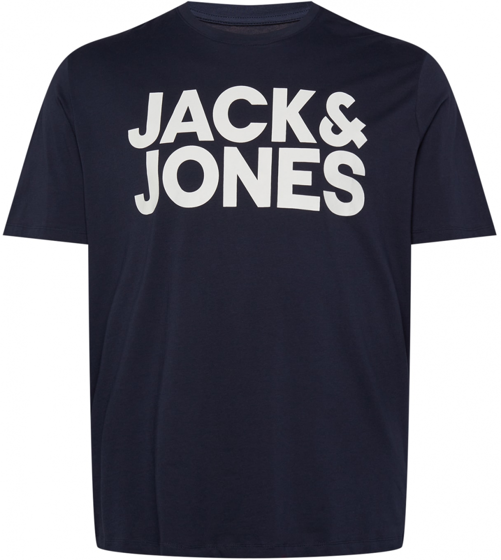Jack & Jones Plus Tričko 'JJECorp'  námornícka modrá / biela