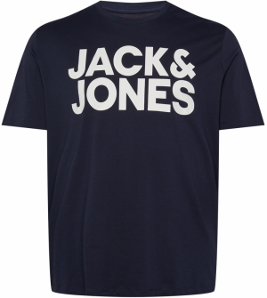 Jack & Jones Plus Tričko 'JJECorp'  námornícka modrá / biela