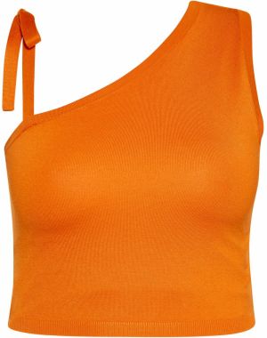 faina Vyšívaný top  oranžová