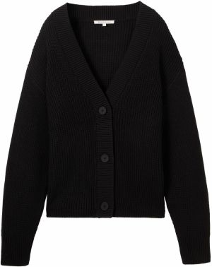 TOM TAILOR DENIM Kardigán  čierna