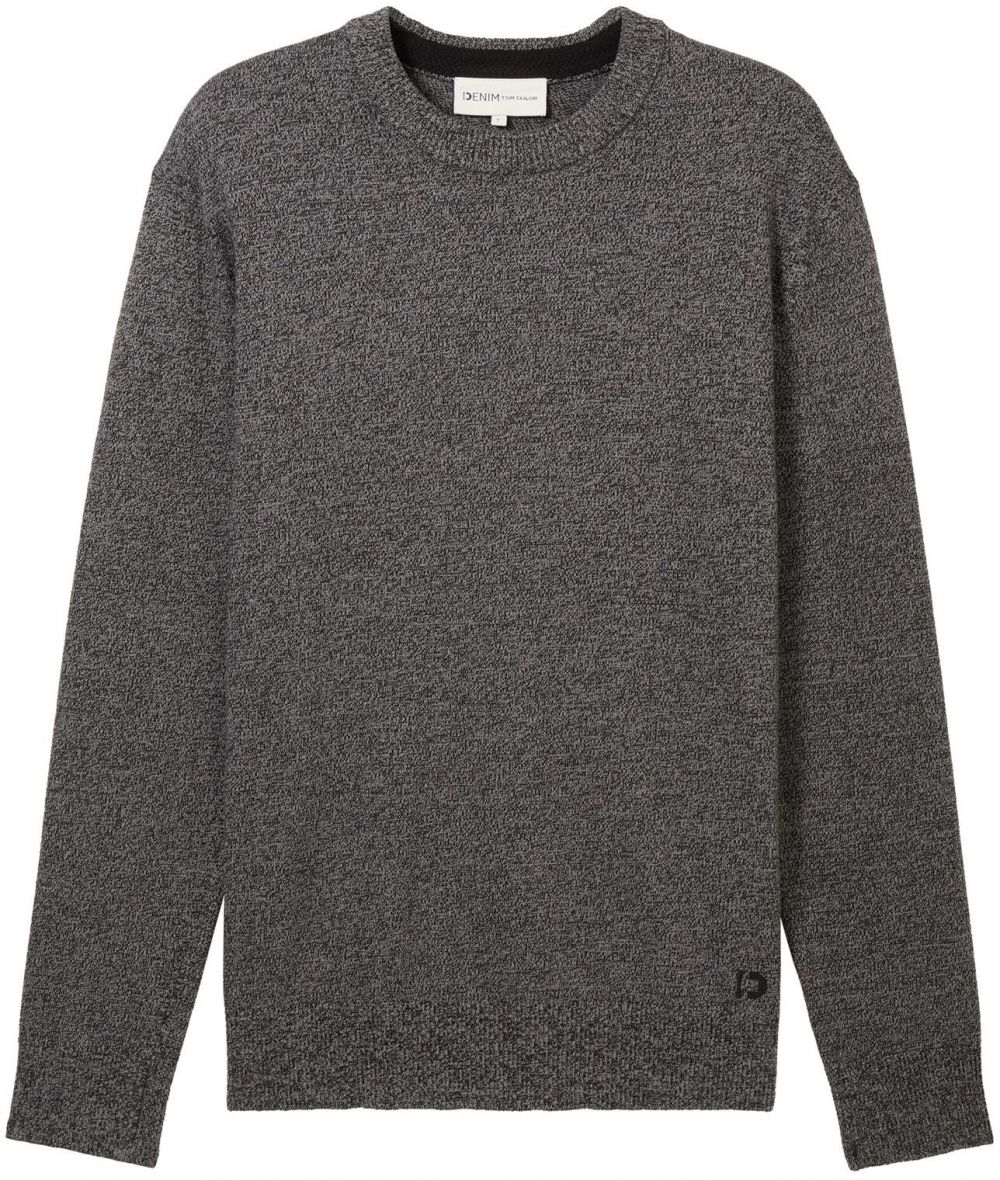 TOM TAILOR DENIM Sveter  antracitová / čierna