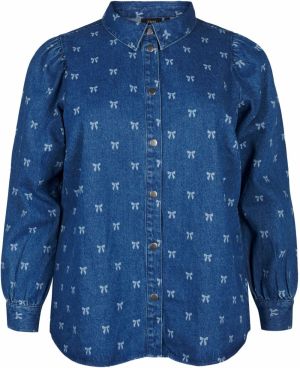 Zizzi Blúzka 'ELOVA'  modrá denim