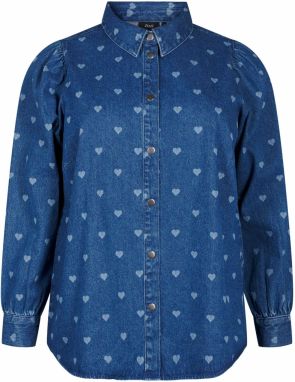 Zizzi Blúzka 'ELOVA'  modrá denim / svetlomodrá
