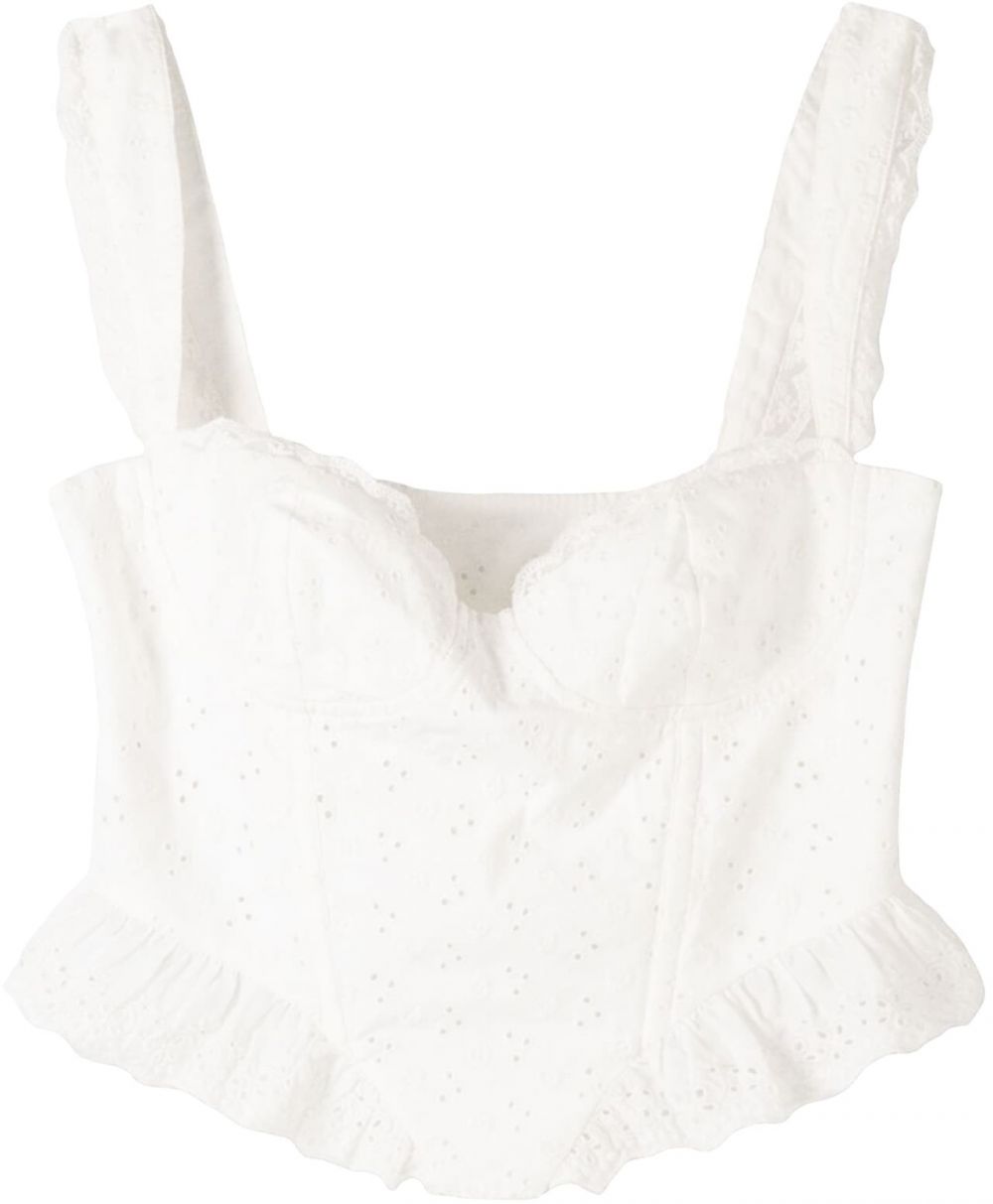 Bershka Top  šedobiela