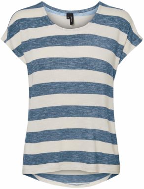VERO MODA Tričko 'VMWide'  modrosivá / biela
