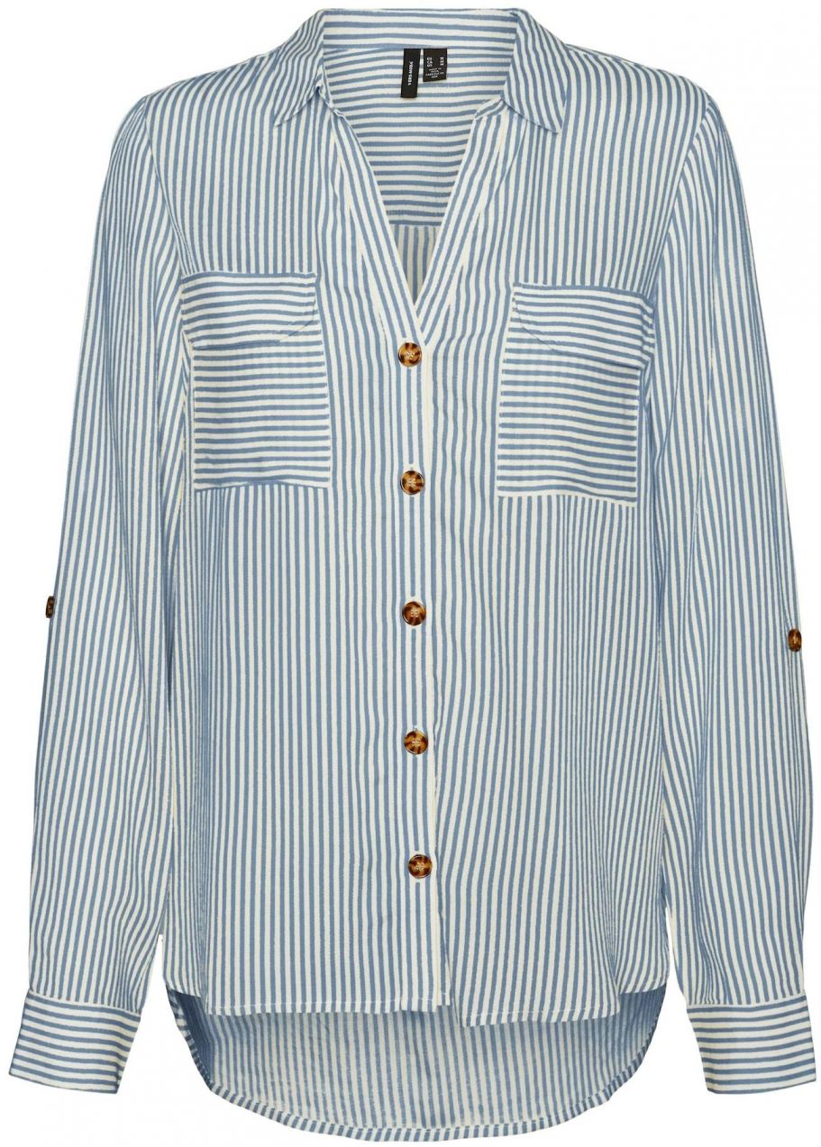 VERO MODA Blúzka 'VMBumpy'  námornícka modrá / biela