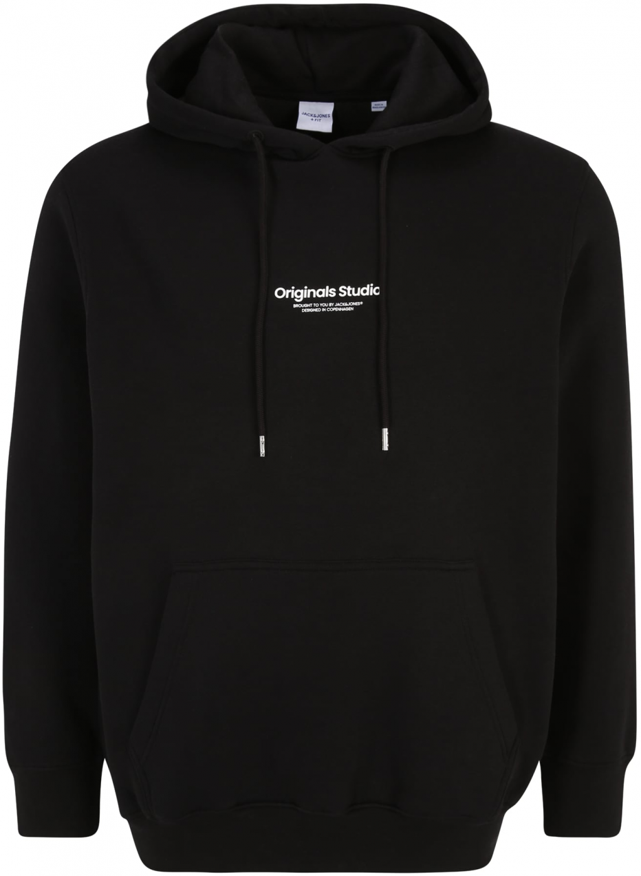 Jack & Jones Plus Mikina 'JORVesterbro'  čierna / biela