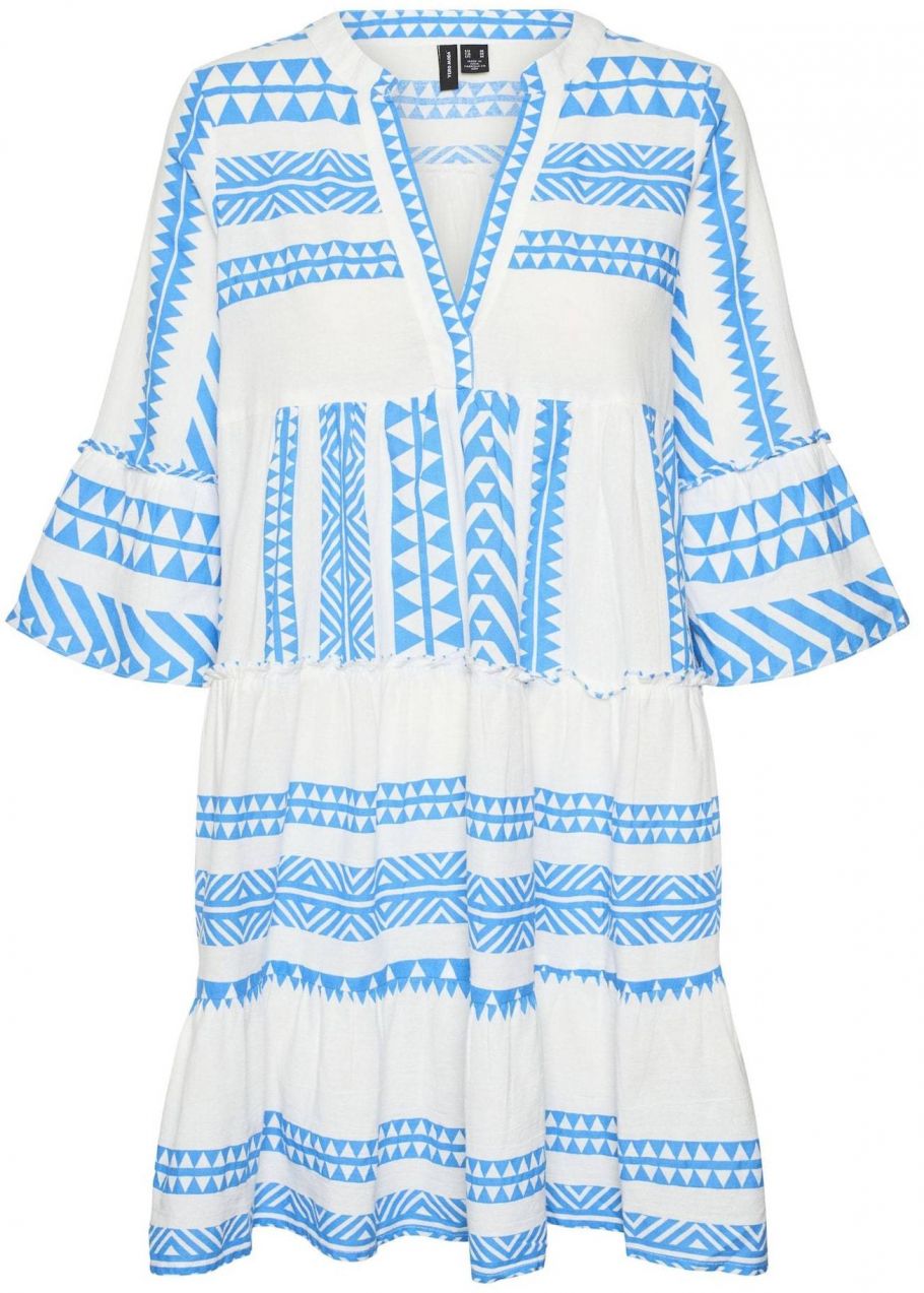 VERO MODA Šaty 'VMDicthe'  azúrová / biela