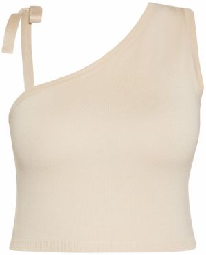 faina Vyšívaný top  piesková