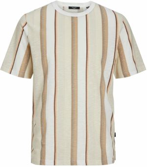 JACK & JONES Tričko 'JJPalma'  béžová / hnedá / svetlooranžová / biela
