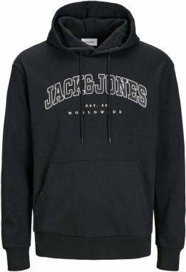 JACK & JONES Mikina 'JJECaleb'  čierna / biela