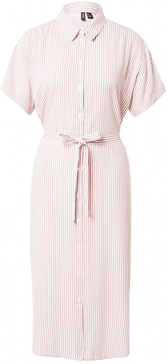 VERO MODA Košeľové šaty 'VMBumpy'  rosé / biela