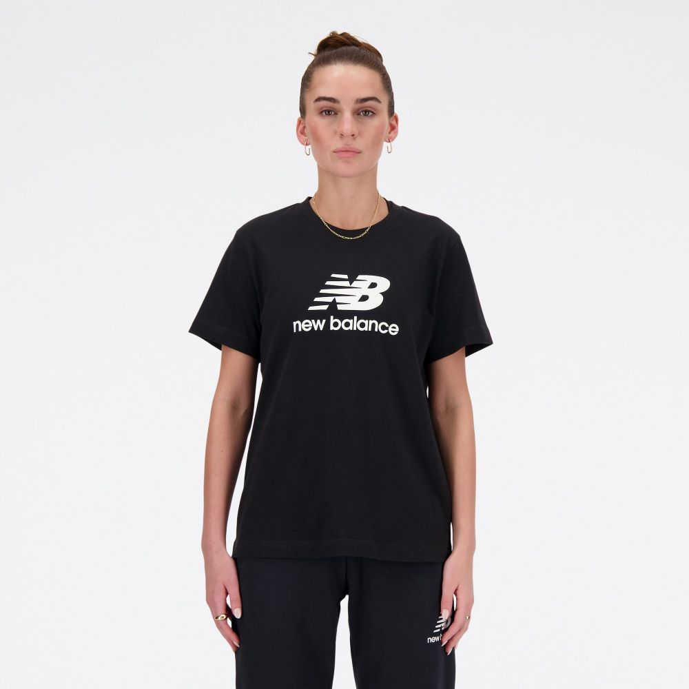 new balance Tričko 'Essentials'  čierna / biela