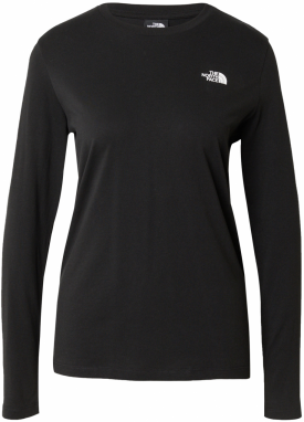 THE NORTH FACE Tričko 'Long-Sleeve Simple Dome T-Shirt'  čierna / biela