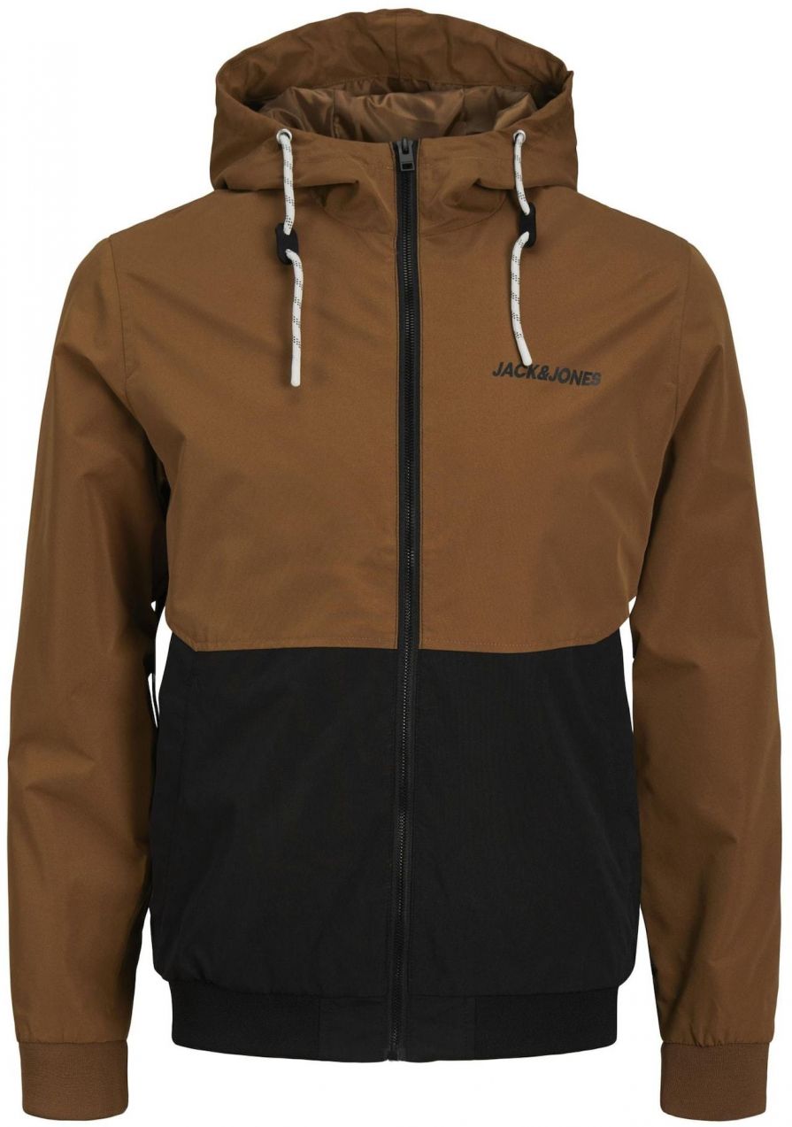 JACK & JONES Prechodná bunda 'JJRush'  hnedá / čierna