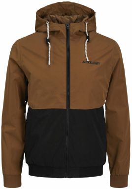 JACK & JONES Prechodná bunda 'JJRush'  hnedá / čierna