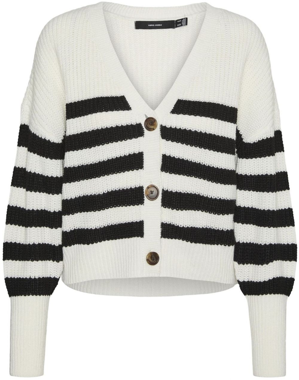 VERO MODA Kardigán 'VMLEA'  čierna / biela
