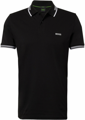BOSS Tričko 'Paul'  čierna / biela