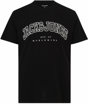 Jack & Jones Plus Tričko 'JJECALEB'  antracitová / čierna / biela