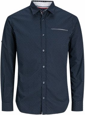 JACK & JONES Košeľa 'Remy'  tmavomodrá / biela