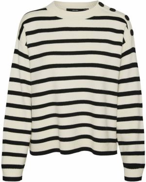 VERO MODA Sveter 'VMSaba'  krémová / čierna