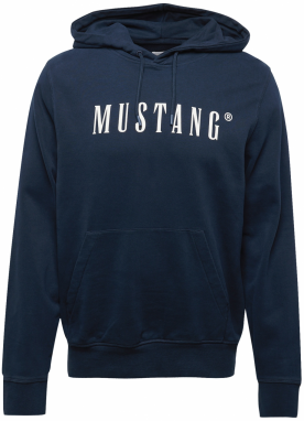 MUSTANG Mikina 'Bronson'  tmavomodrá / biela