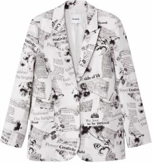 Desigual Blejzer  sivá / čierna / biela