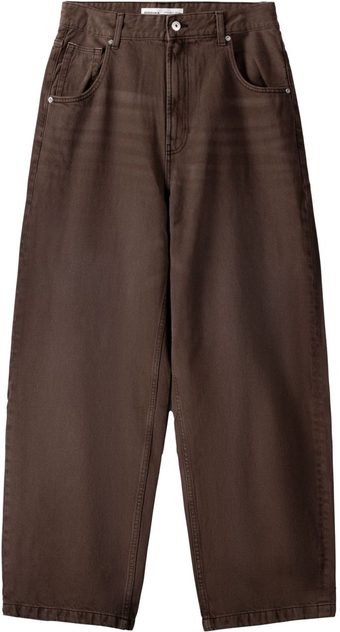 Bershka Džínsy  hnedá