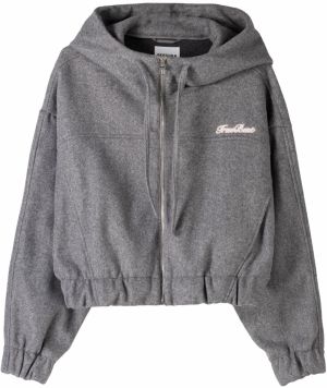 Bershka Tepláková bunda  tmavosivá