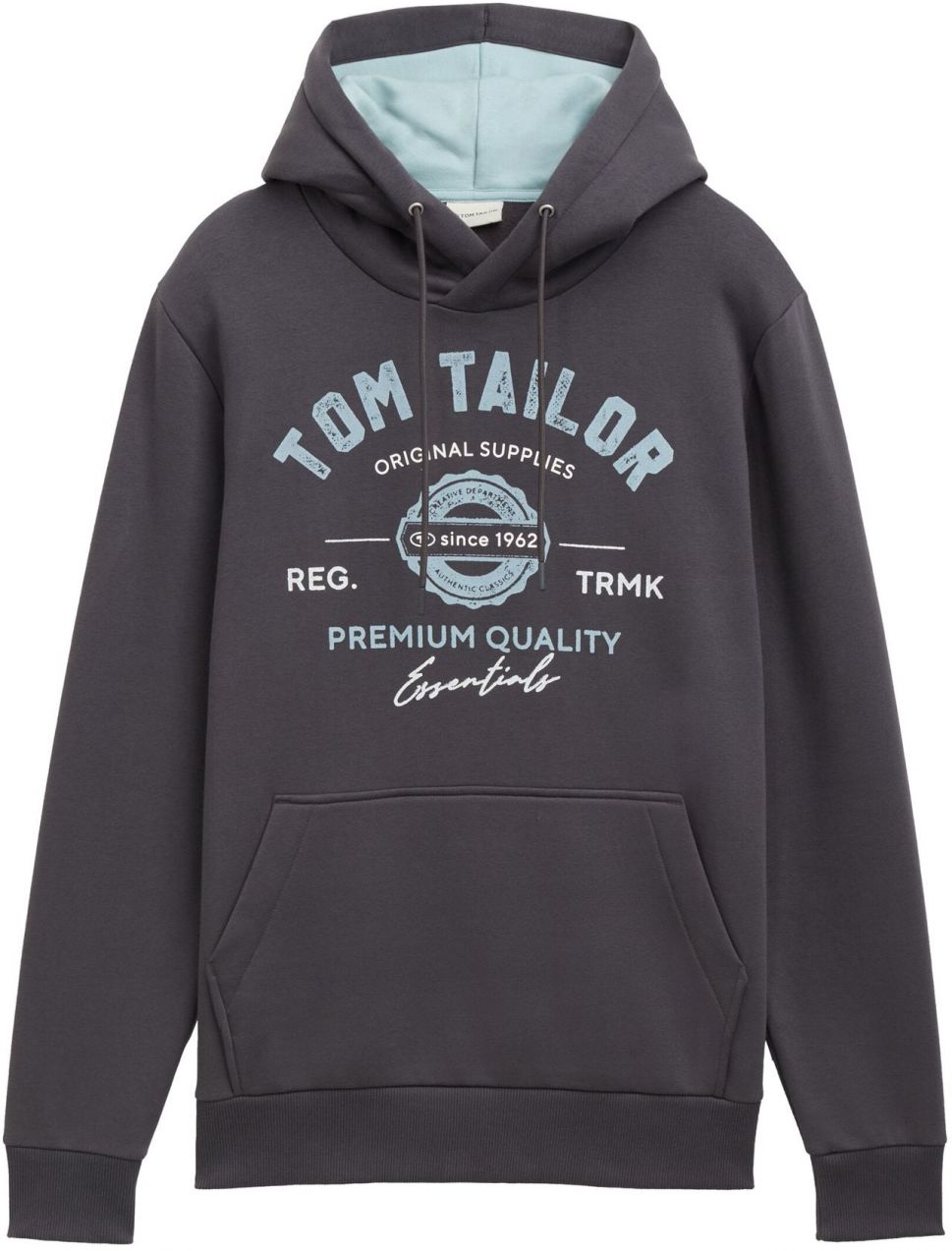 TOM TAILOR Mikina  svetlomodrá / tmavosivá / biela